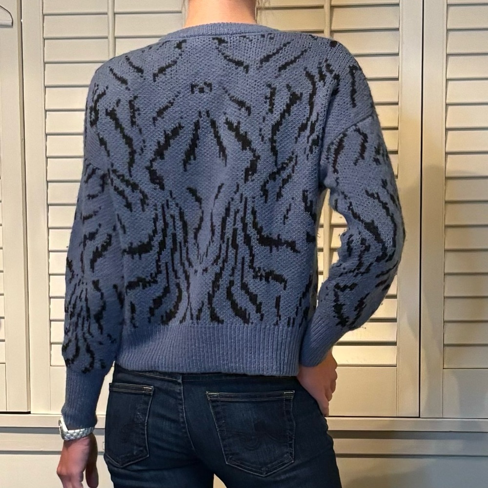 Cinq à Sept Blue and Black Sweater - Picture 7 of 11